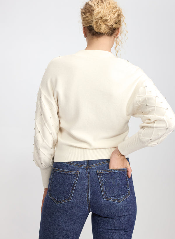 Laura Jeweled Button-Down Cardigan