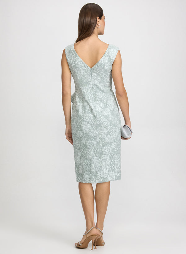 Laura Jeweled Floral Jacquard Dress