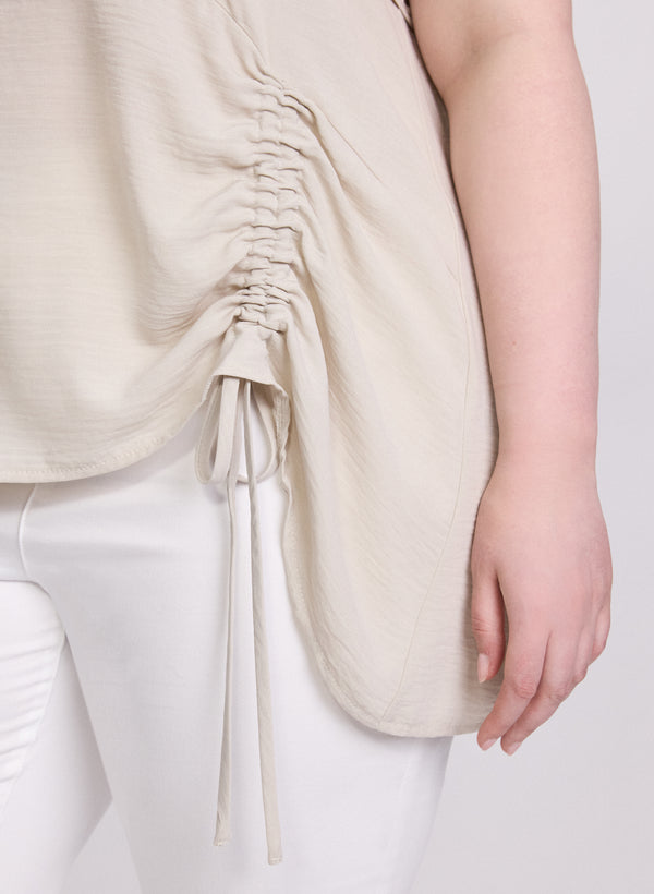 Laura Joseph Ribkoff - Asymmetric Ruched Hem Blouse