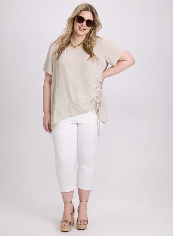 Laura Joseph Ribkoff - Asymmetric Ruched Hem Blouse