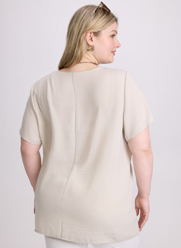 Laura Joseph Ribkoff - Asymmetric Ruched Hem Blouse