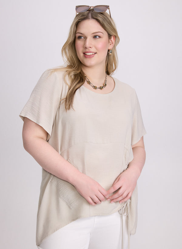 laura Joseph Ribkoff - Asymmetric Ruched Hem Blouse