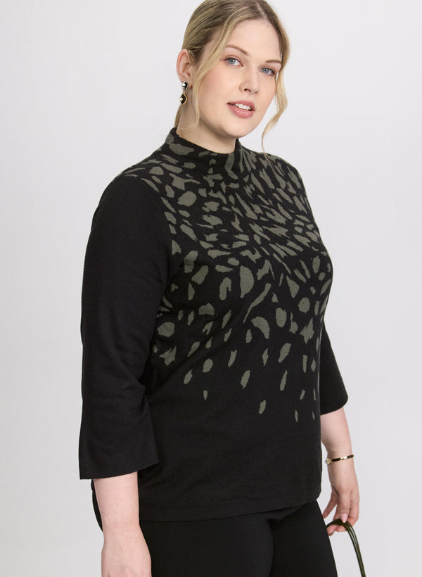 Laura Joseph Ribkoff - Dot Print Jacquard Sweater