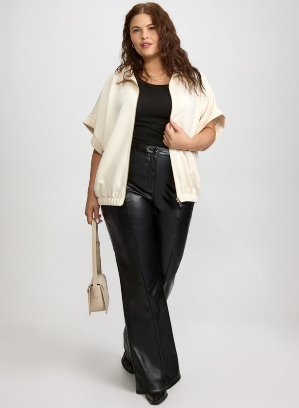 Laura Joseph Ribkoff - Dropped Shoulder Zip-Up Top