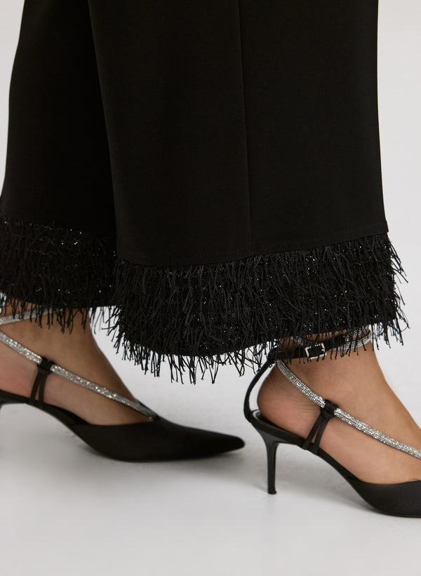 Laura Joseph Ribkoff - Faux-Feather Trim Pants