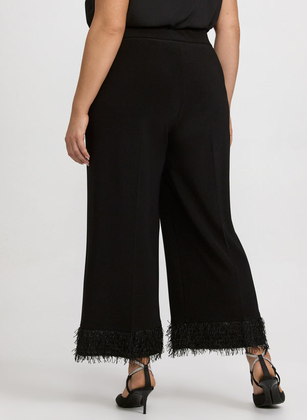 Laura Joseph Ribkoff - Faux-Feather Trim Pants