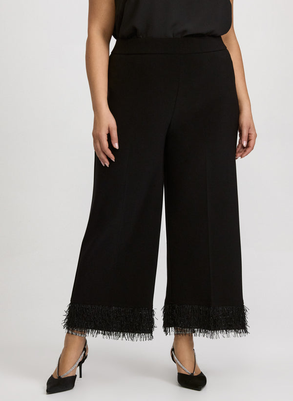 laura Joseph Ribkoff - Faux-Feather Trim Pants