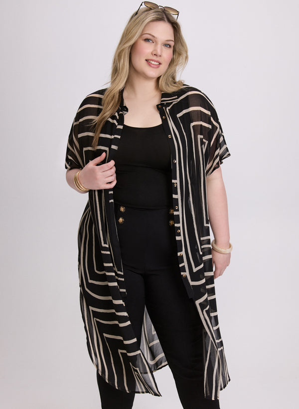 laura Joseph Ribkoff - Geometric Button-Down Tunic