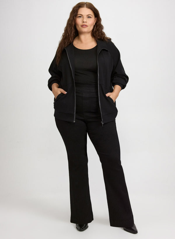 Laura Joseph Ribkoff - Glitter Trim Zip-Up Top