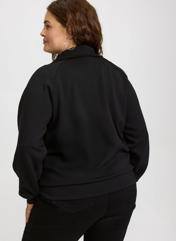 Laura Joseph Ribkoff - Glitter Trim Zip-Up Top