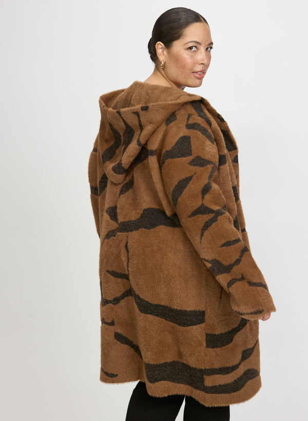 Laura Joseph Ribkoff - Hooded Zebra Print Cardigan