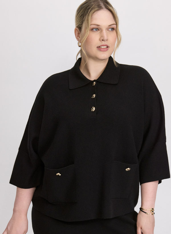 laura Joseph Ribkoff - Knit Polo Sweater