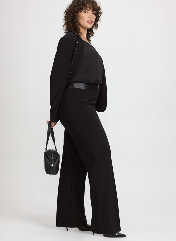 Laura Joseph Ribkoff Leather Trim Pants