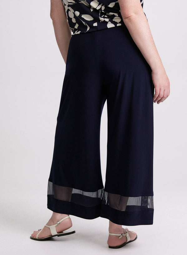 Laura Joseph Ribkoff - Mesh Insert Wide-Leg Pants