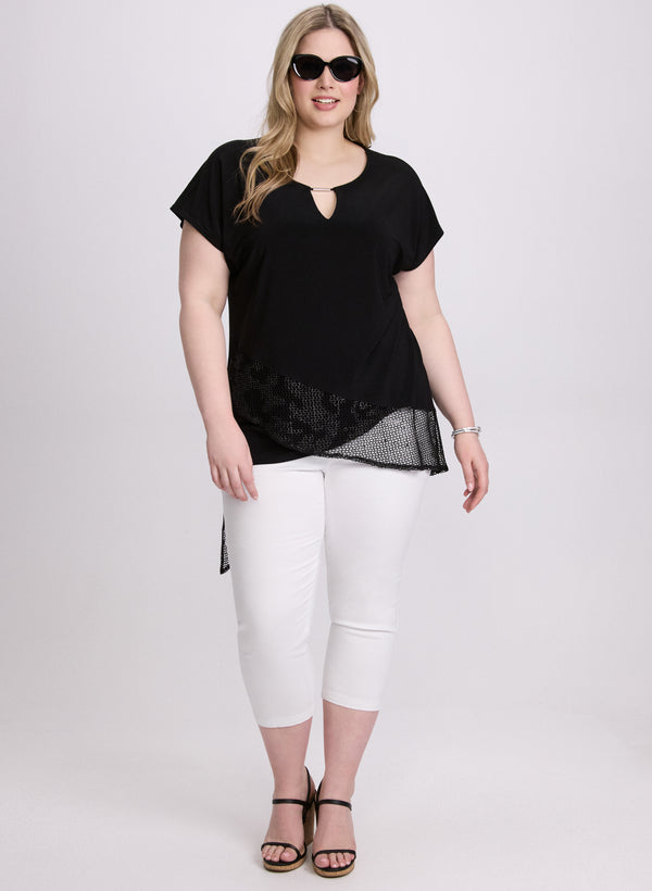 Laura Joseph Ribkoff - Mesh Trim Tunic