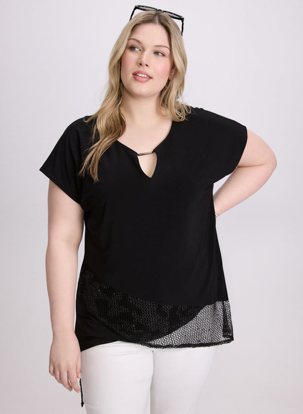 Laura Joseph Ribkoff - Mesh Trim Tunic