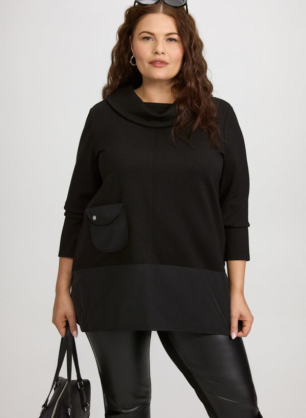 laura Joseph Ribkoff - Nylon Detail Cowl Neck Top