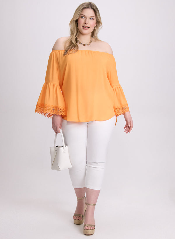 Laura Joseph Ribkoff - Off-Shoulder Lace Trim Blouse