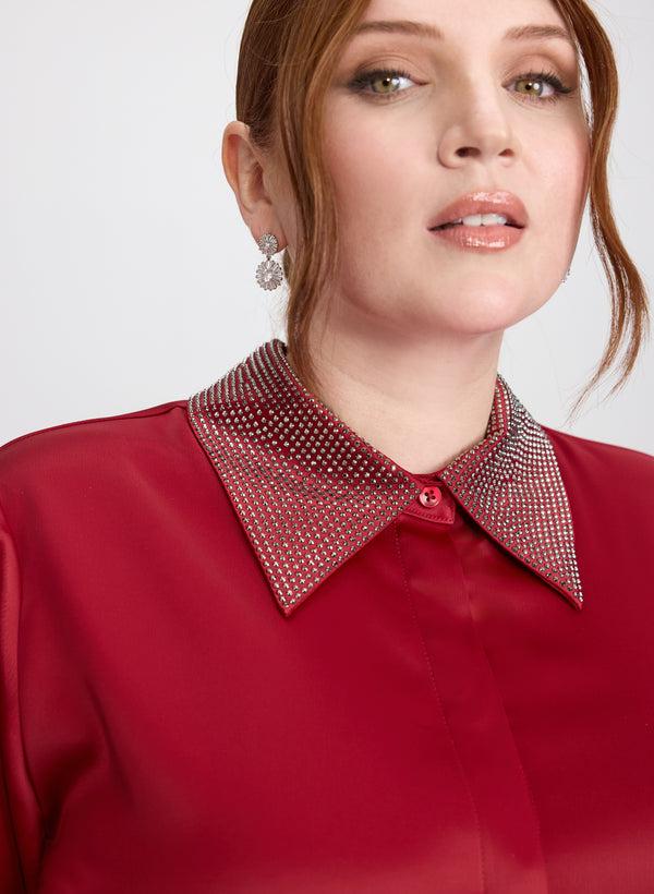 Laura Joseph Ribkoff - Rhinestone Collar Blouse