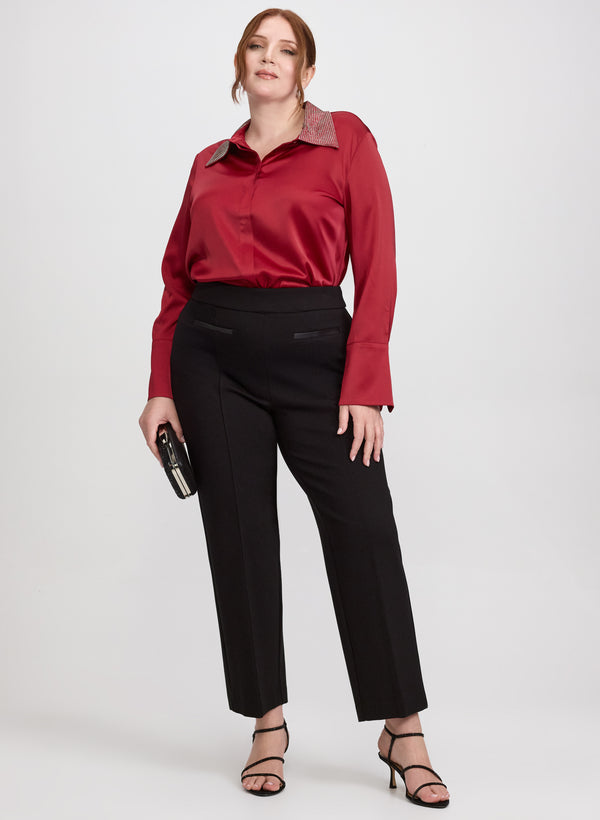 Laura Joseph Ribkoff - Rhinestone Collar Blouse