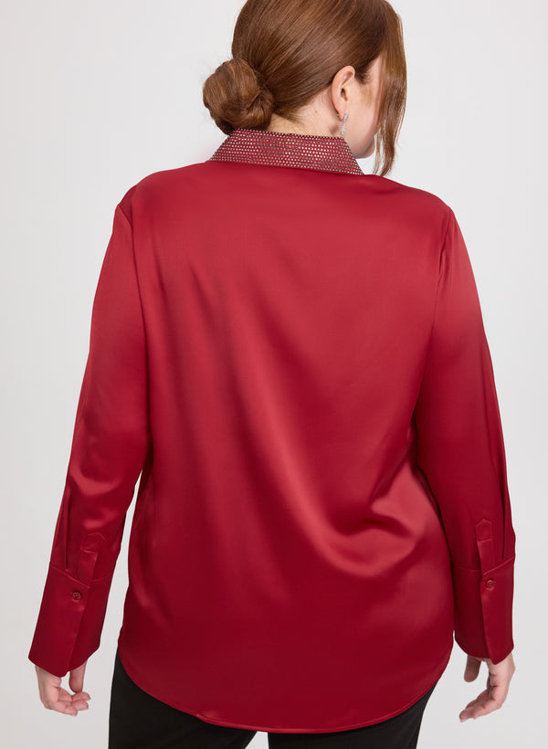 Laura Joseph Ribkoff - Rhinestone Collar Blouse