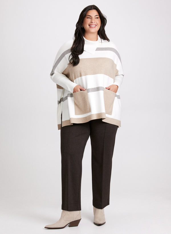 Laura Joseph Ribkoff - Striped Poncho Sweater