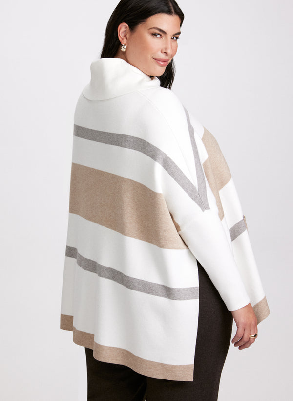 Laura Joseph Ribkoff - Striped Poncho Sweater