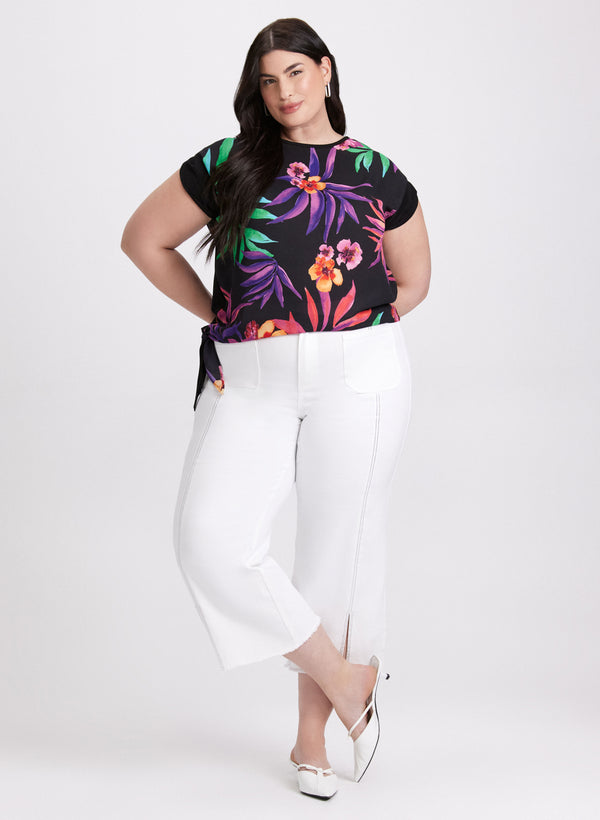 Laura Joseph Ribkoff - Tropical Tied Hem Top