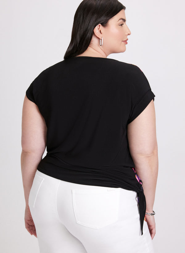 Laura Joseph Ribkoff - Tropical Tied Hem Top