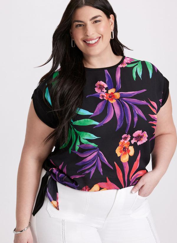 laura Joseph Ribkoff - Tropical Tied Hem Top