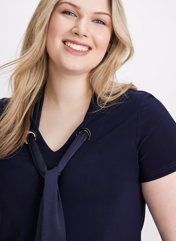 Laura Joseph Ribkoff - V-Neck Tie Top