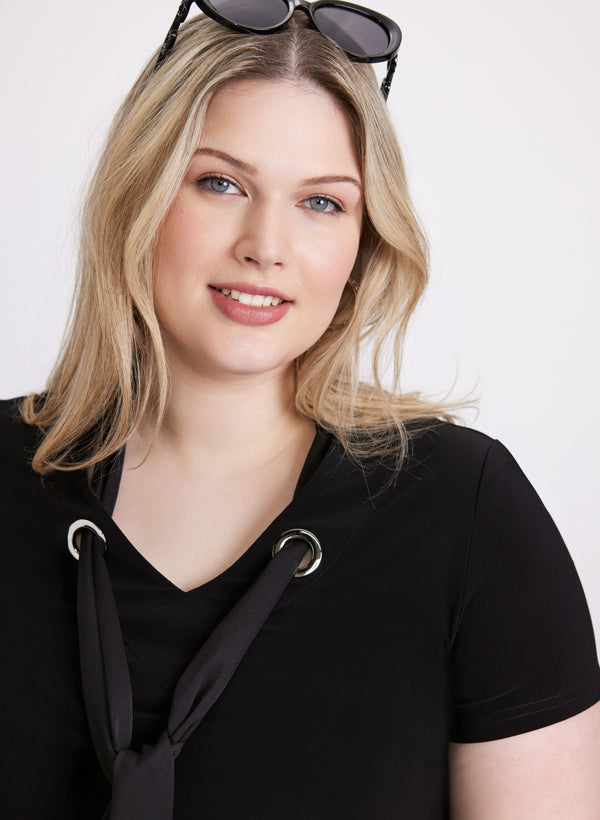 Laura Joseph Ribkoff - V-Neck Tie Top