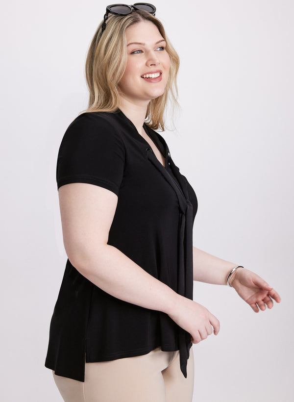 Laura Joseph Ribkoff - V-Neck Tie Top