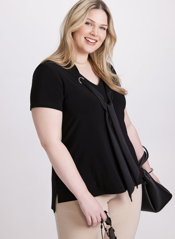 laura Joseph Ribkoff - V-Neck Tie Top