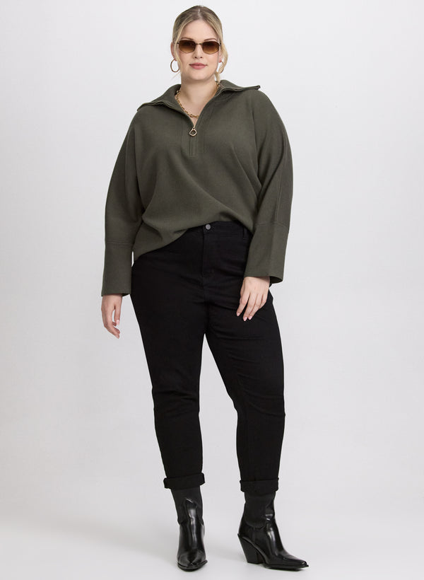 Laura Joseph Ribkoff - Zip-Up Pullover Sweater