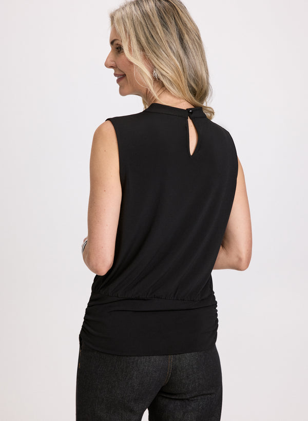 Laura Keyhole Detail Pearl Trim Top