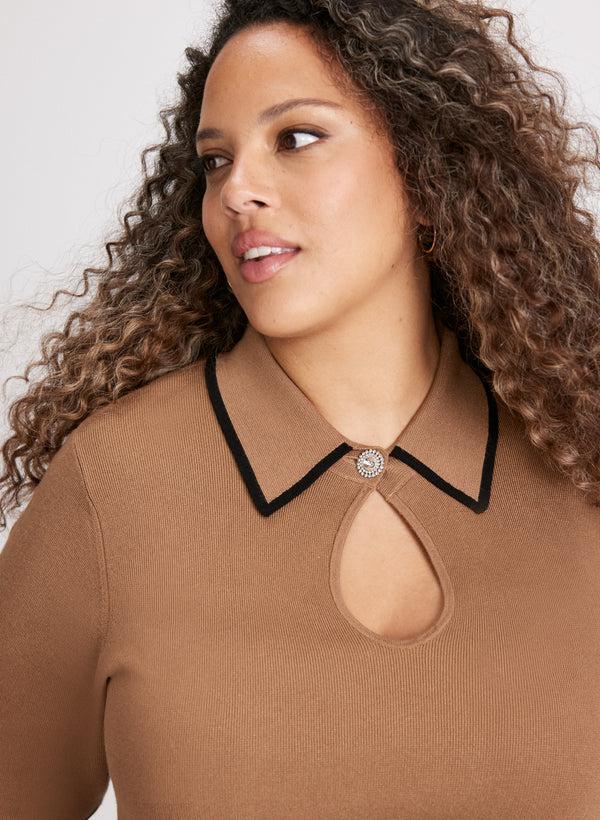 Laura Keyhole Detail Polo Sweater