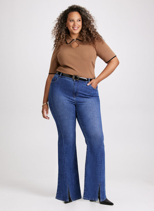 Laura Keyhole Detail Polo Sweater