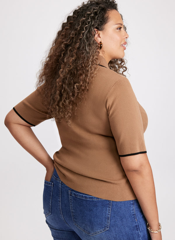 Laura Keyhole Detail Polo Sweater