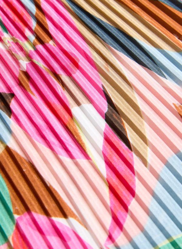 Laura Knife Pleat Floral Scarf