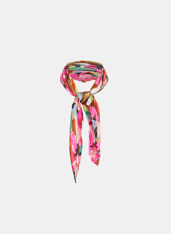 laura Knife Pleat Floral Scarf