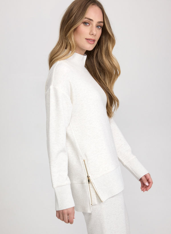 Laura Knit Mock Neck Tunic Top