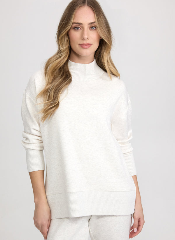 laura Knit Mock Neck Tunic Top