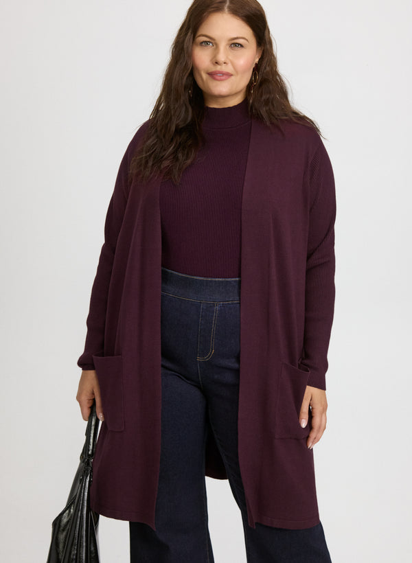 laura Knit Open-Front Cardigan