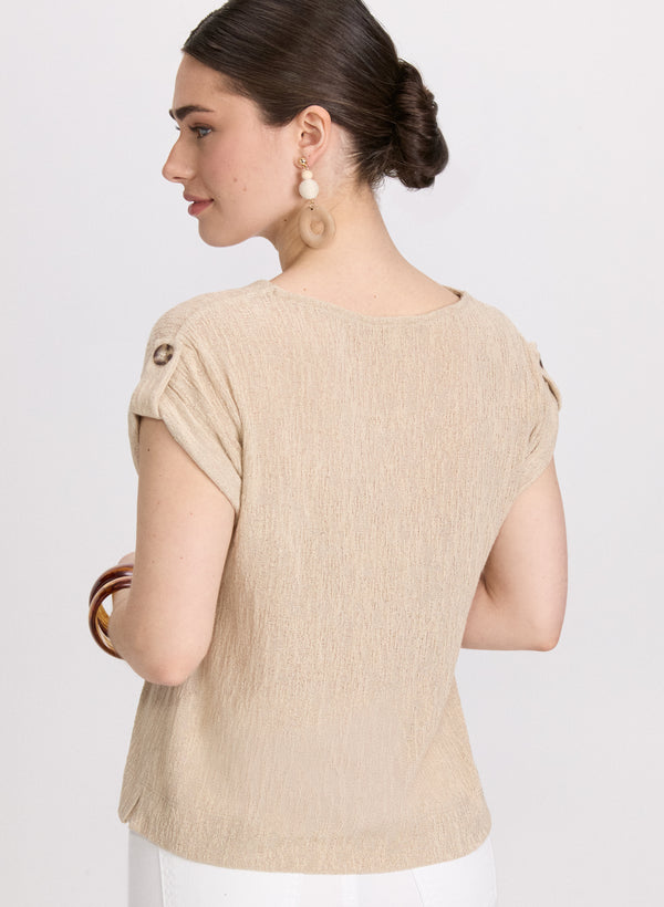 Laura Knit Rolled Sleeve Top