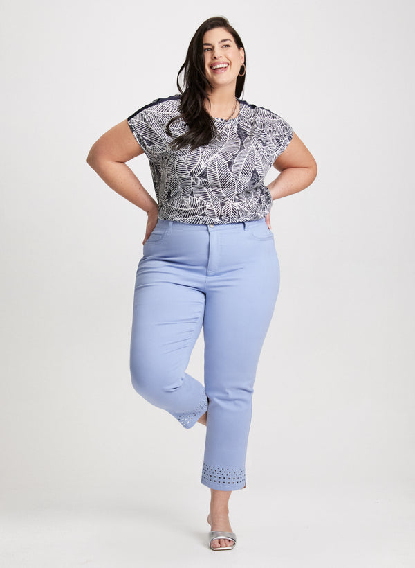 Laura Knotted Leaf Print Top