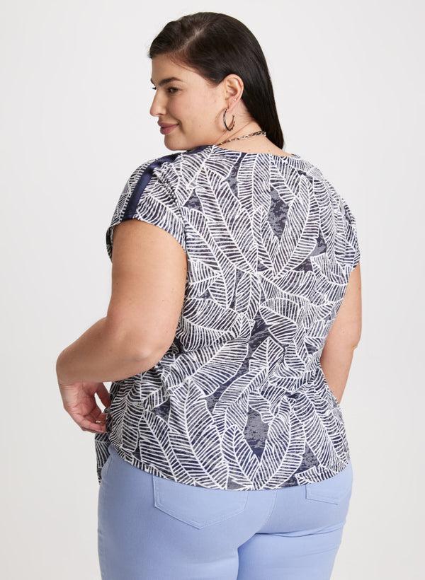 Laura Knotted Leaf Print Top