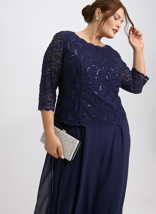 Laura Lace & Chiffon Dress