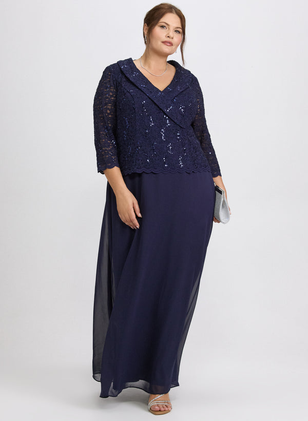 laura Lace & Chiffon Dress