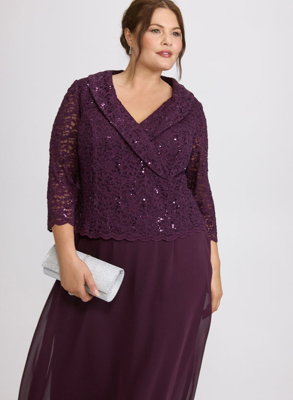 Laura Lace & Chiffon Dress